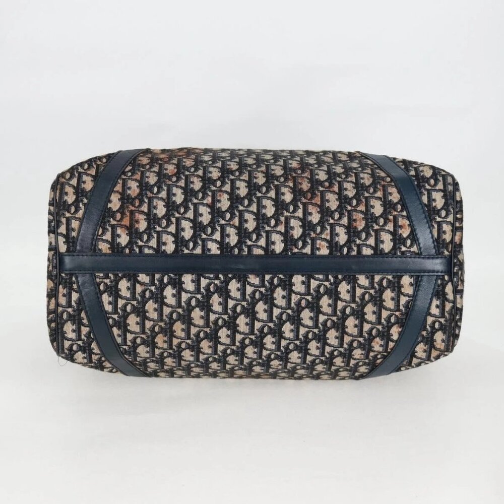 Christian Dior Trotter Canvas Boston Bag Navy Silver Auth 129623 - Picture 7 of 16